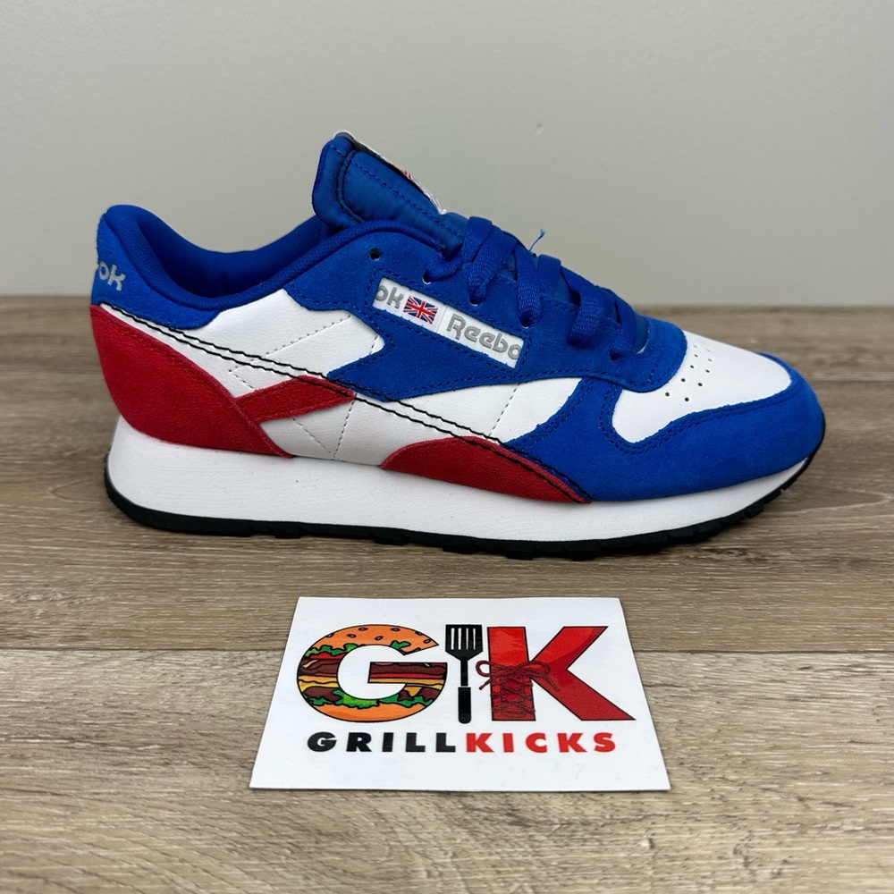 Youth Reebok Classic Leather Blue Red Boys HQ1470